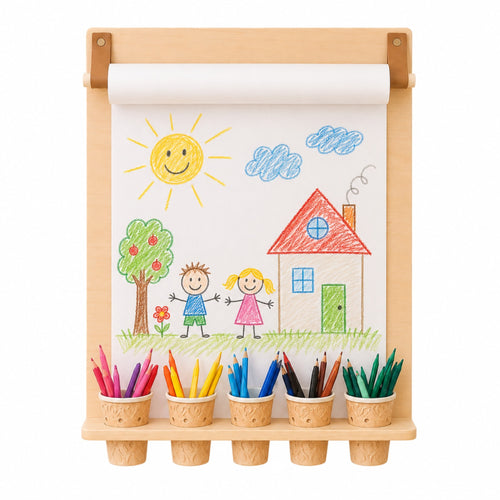 Drawing Board with Pencil Holder – With Paper Roll