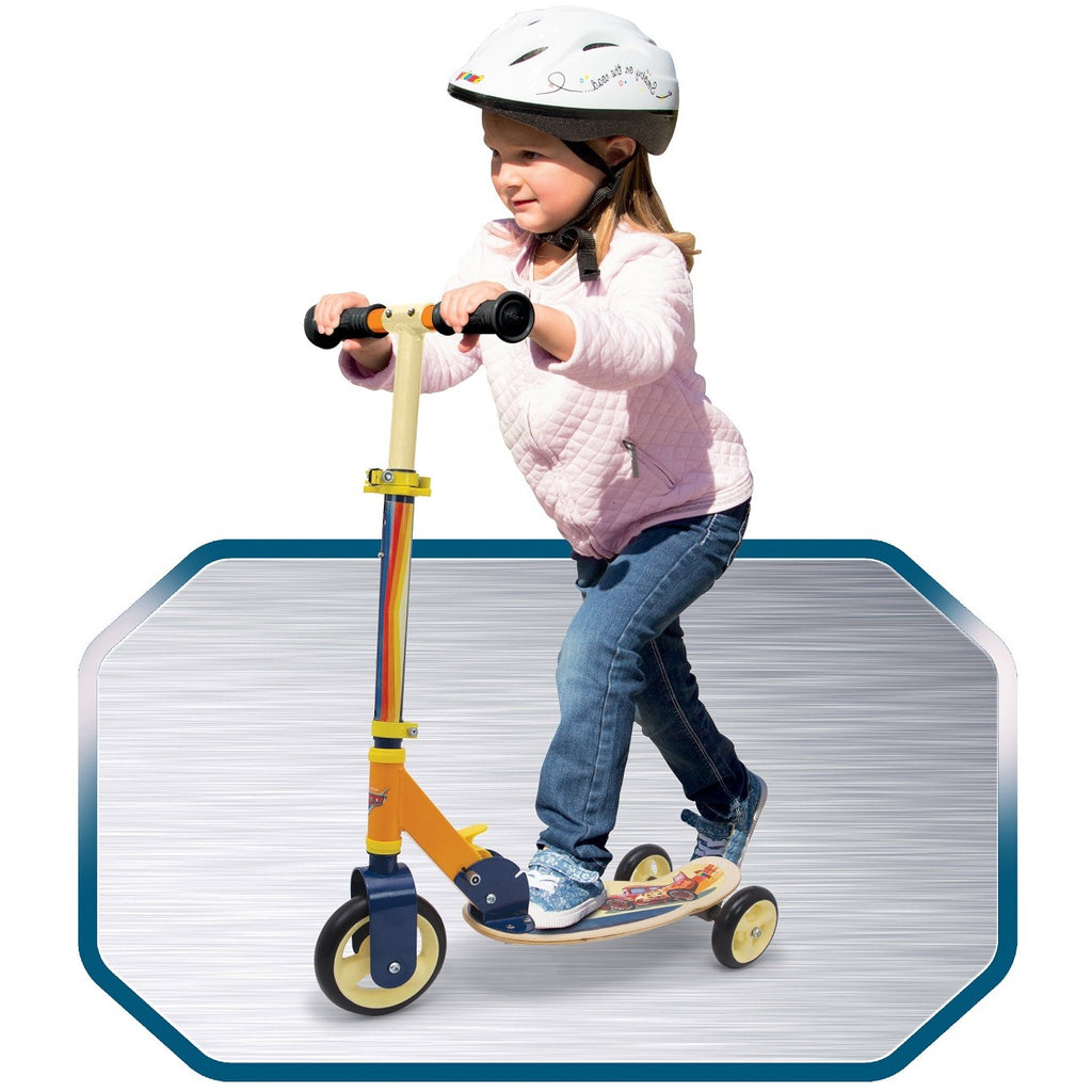 Three-Wheeled Wooden Scooter - Cars
